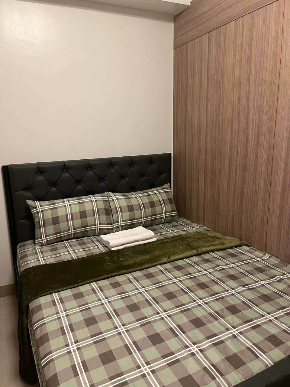 Double bed made up with fresh linen